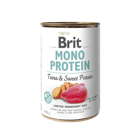 Caini - Conserva Caine Brit Mono Protein Ton Si Cartofi Dulci 400Gr