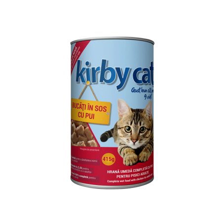 Hrana umeda pisici - Conserva Kirby 415Gr Pui Pisici