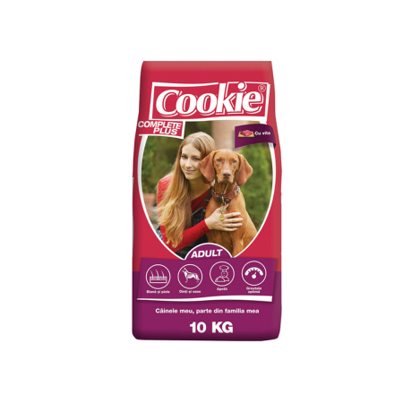 Hrana uscata caini - Hrană Uscată Cookie Complete cu Vită – 10kg pentru Câini Activii și Sănătoși