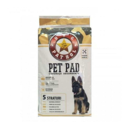 Covoare absorbante caini - Dog Patrol Pet Pad Benzi Adezive 60x60 10buc/set