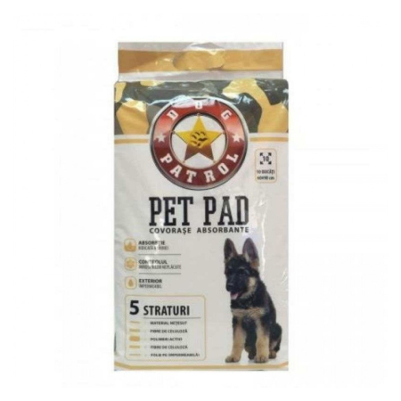 Covoare absorbante caini - Dog Patrol Pet Pad Benzi Adezive 60x90 10buc/set
