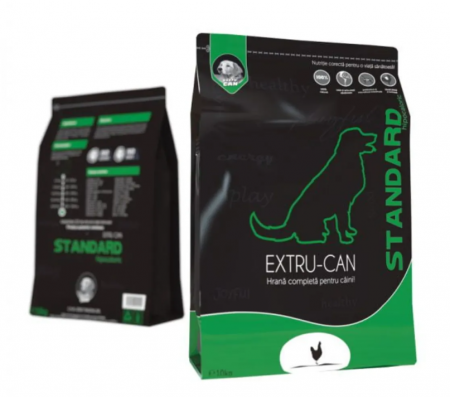 Hrana uscata caini - EXTRU-CAN Standard Hipocaloric, XS-XL, Pui, hrană uscată câini, obezitate, 10kg