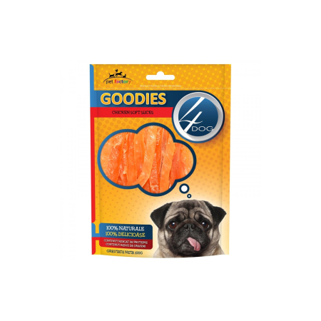 Delicatese caini - Goodies Soft Chicken Slices 100g 4Dog