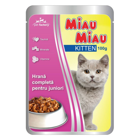 Hrana umeda pisici - Hrana Umeda Pentru Pisici Miau Miau Kitten 100G Mf.04336
