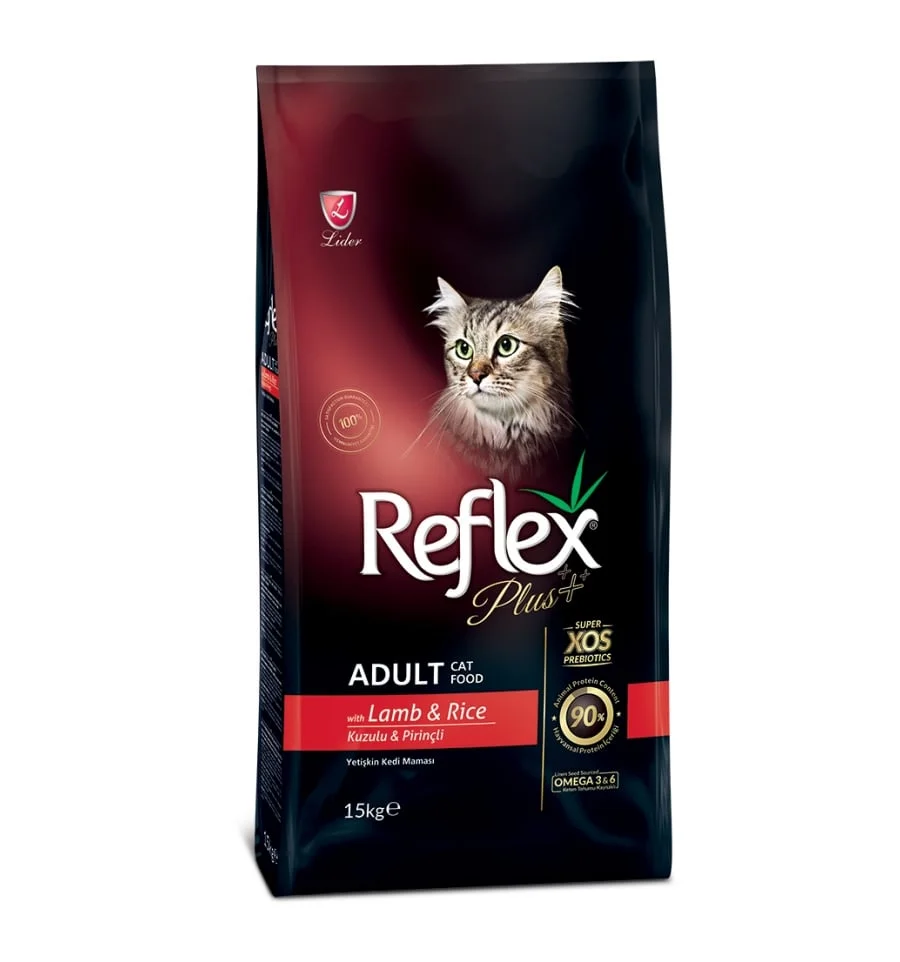 Hrana uscata pisici - Hrană Uscată Reflex Pisica Plus Adult cu Miel și Orez – 15kg