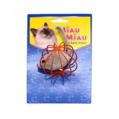 Jucarii pisici - Jucarie Sfera Metal Cu Soricel Miau Miau