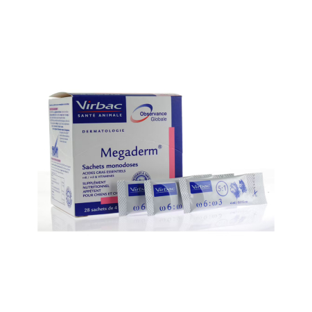 Suplimente pisici - Megaderm 4ml Caini Si Pisici <10kg 28plicuri/1plic C17