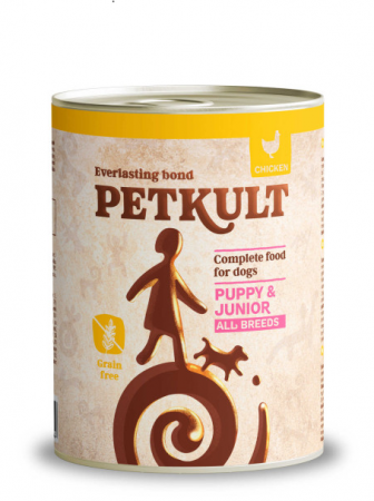 Hrana umeda caini - Petkult Caine Junior Cu Pui 800Gr