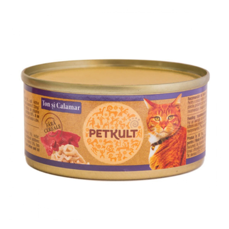 Hrana pisici - Petkult Cat Ton Cu Calamar 80Gr