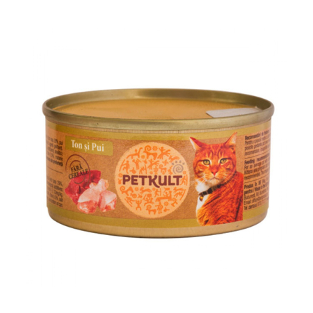 Hrana pisici - Petkult Cat Ton Cu Pui 80Gr