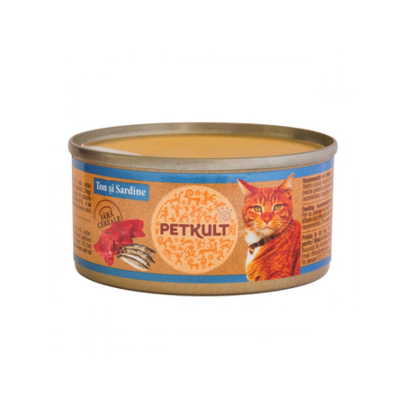 Hrana pisici - Petkult Cat Ton Cu Sardina 80Gr