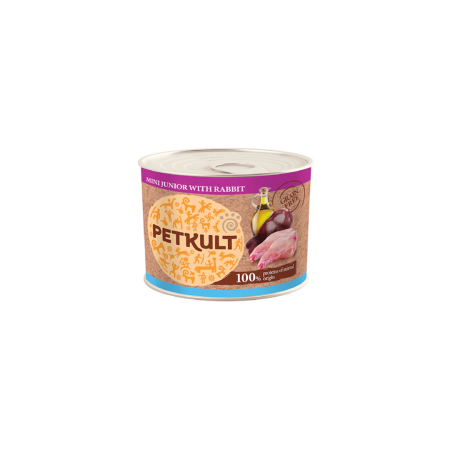 Hrana umeda caini - Petkult Conserva Caine Junior Iepure 185gr