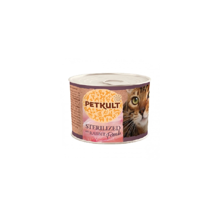 Hrana umeda pisici - Petkult Conserva Pisica Sterilizat Iepure 185gr