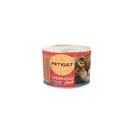 Hrana umeda pisici - Petkult Conserva Pisica Sterilizat Ton 185gr