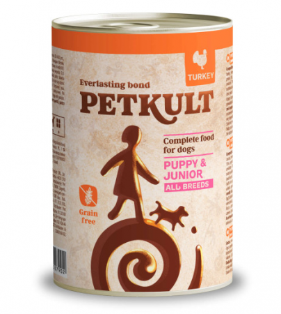Hrana umeda caini - Petkult Junior Curcan 400Gr