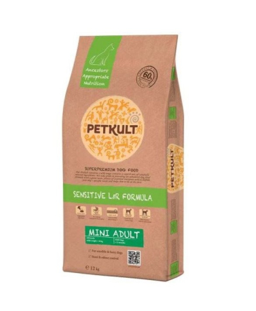 Hrana uscata caini - Petkult mini adult caine cu miel si orez 12kg