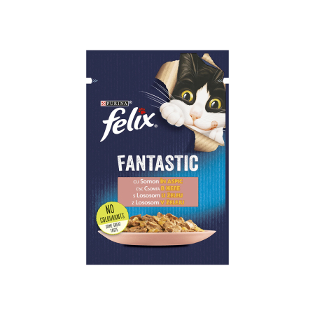 Hrana umeda pisici - Plic Pisica Felix Fantastic Cu Somon 85gr