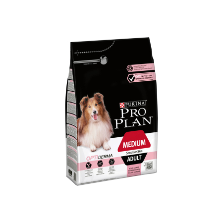 Pro Plan OptiDerma Medium Adult Sensitive Skin Cu Somon 3Kg Purina [0]