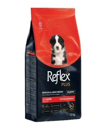 Hrana uscata caini - Hrană uscată pui de câine cu miel și orez Reflex Plus Junior Dog 12 kg