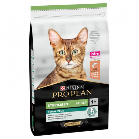 Hrana uscata pisici - Sac Pro Plan Sterilised Optirenal Pisica Cu Somon 10 kg Purina