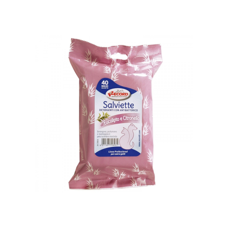 Igiena pisici - Șervețele antibacteriene Record cu eucalipt și lămâie 40 buc pentru câini și pisici