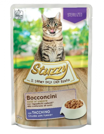 Hrana umeda pisici - Stuzzy Cat Sterilizat Plic Curcan 85gr