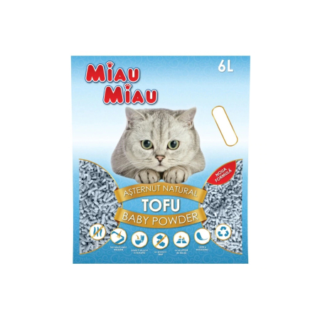 Nisip igienic, litiere pisici - Tofu Baby Asternut Miau Miau 6l