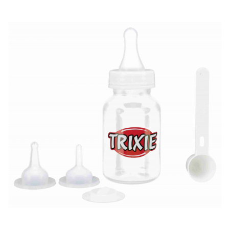 Lapte pisici - Trixie Biberon 120ml Cu 3 Tetine Silicon si Dozator