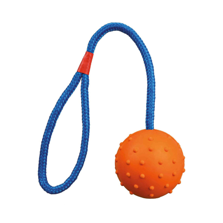 Jucarii caini - Trixie Minge Plina 6cm Cu Sfoara 30cm 3305