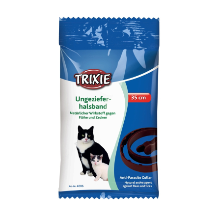 Antiparazitare Externa Pisici - Trixie Zgarda Antiparazitara Natur Pentru Pisici 35cm Maro 4006