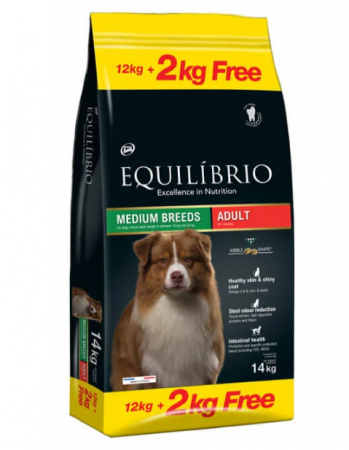 Hrana uscata caini - Equilibrio Caine Medium Breed Adult Cu Pui 14kg