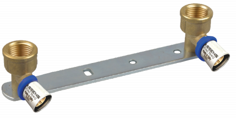 FITINGURI MULTISTRAT PRESARE - SET 2X COT ALAMA CU TALPA ASSENS ITALIA 20X2*1/2 CU SUPORT BATERIE 150MM, PRESARE TH/H/U ( 1 / 20 BUC )