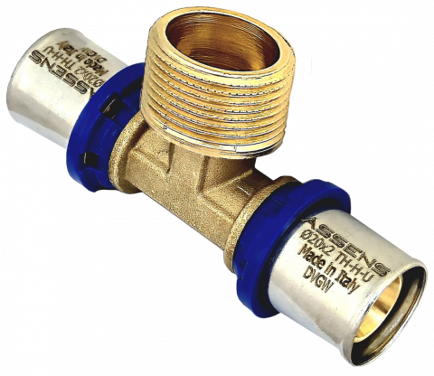 Fitinguri și Racorduri pentru Instalații - TEU FE ALAMA ASSENS ITALIA, 32X1X32, PRESARE TH/H/U ( 5 / 20 BUC )