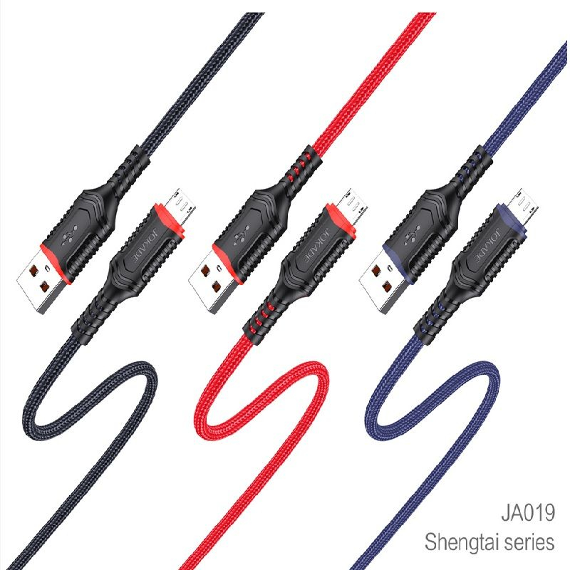 Cablu date, Panzat, Jokade, JA019, 3.0A, USB-A la Micro USB, 1m, Alb, Negru, Albastru [3]