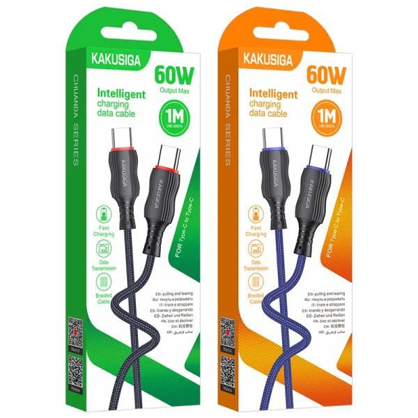 Cablul inteligent de date,material, Kakusiga KSC-807, Type-C la Type-C,60W, 1M [2]
