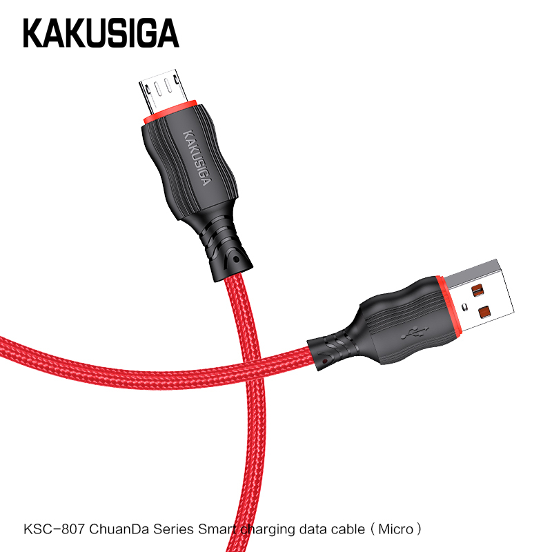 Cablul inteligent de date,material, Kakusiga KSC-807, USB-A la Micro USB,2.4A, 1M [3]
