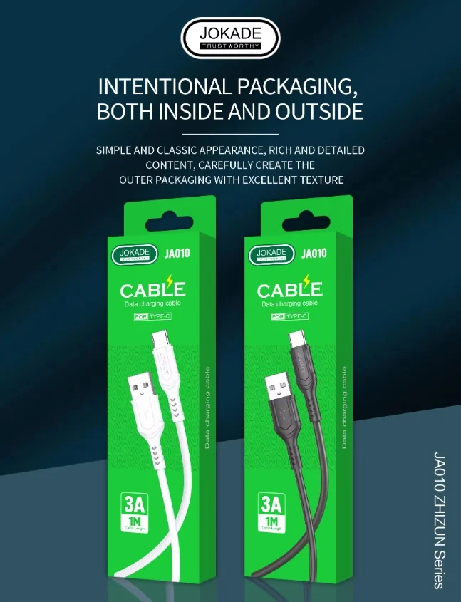Cablul Jokade JA010 – USB-A la USB-C (Alb & Negru) [2]
