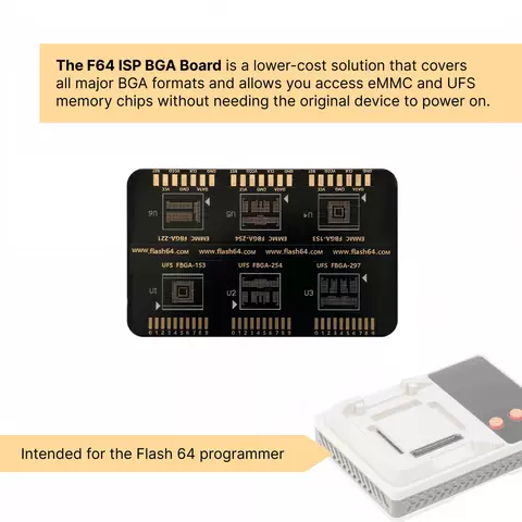 Flash 64 BGA ISP Board pentru memorii eMMC / UFS – Adaptor Profesional ISP pentru F64 Box [4]