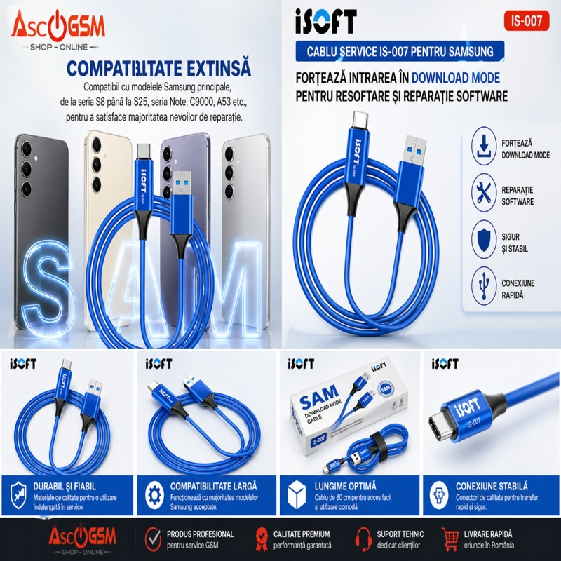 ISOFT IS-007 Cablu Service Samsung Download Mode – Forțare Download Mode pentru Reparație Software [5]