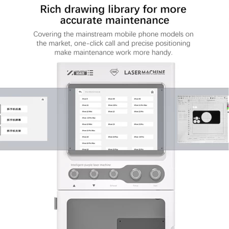 Mașină laser mov TBK-958ZE 5W pentru demontare și gravare ecrane [6]