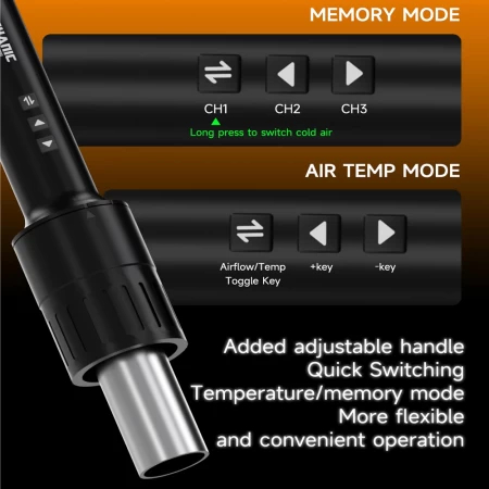 Mechanic AIRNOVA 1200W – Stație Rework cu Control Inteligent al Temperaturii și Display Curbat IPS [5]