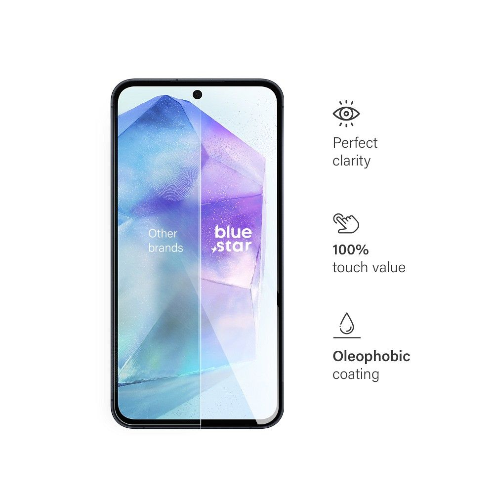 Sticlă Securizată Blue Star pentru Samsung Galaxy A55 5G / S25 FE – Full Glue, Duritate 9H, Protecție Ecran, Transparent [4]