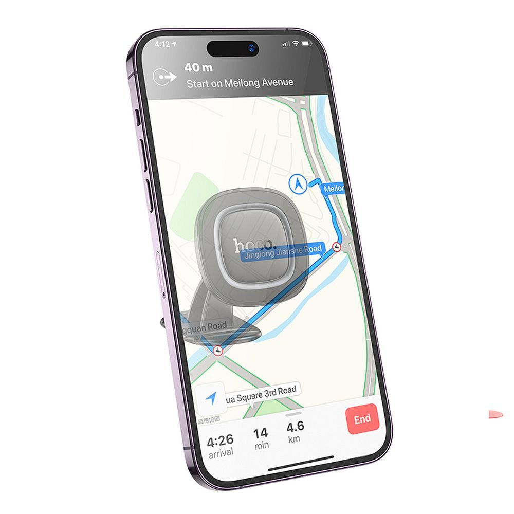 Suport Auto Magnetic HOCO H73 pentru Telefon – Rotire 360°, Montare Bord, Negru [4]