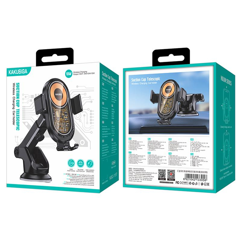Suport auto telescopic, Kakusiga, KSC-1157,  cu încărcare wireless 15W [2]