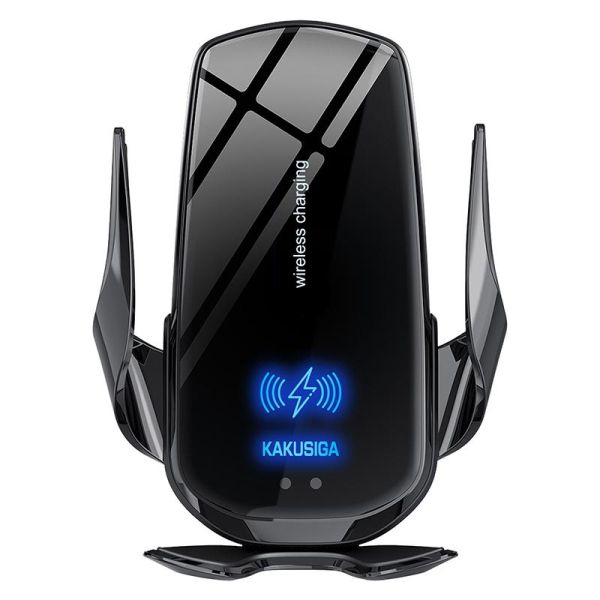 Suport Auto Wireless, Kakusiga KSC - 795, 15W, cu cleme laterale, montaj Ventilatie, cablu USB-C, 1m, AutoSensor Lock, Negru [1]