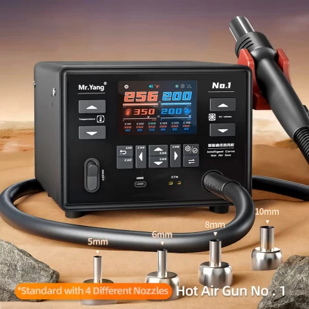 YCS Mr.Yang No.1 – Stație  Rework 1400W cu Control Inteligent al Temperaturii și Display Digital Curbat [2]