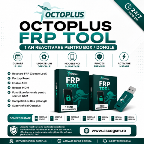 Credite si Activari - Octoplus FRP Tool 1 An Reactivare pentru Box / Dongle