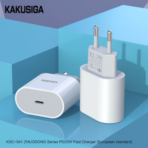 Încărcător Rețea KAKUSIGA KSC-541 – PD 25W, USB Type-C, Fast Charge, EU Plug, Alb [6]