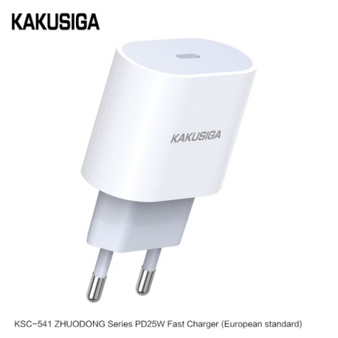 Încărcător Rețea KAKUSIGA KSC-541 – PD 25W, USB Type-C, Fast Charge, EU Plug, Alb [1]