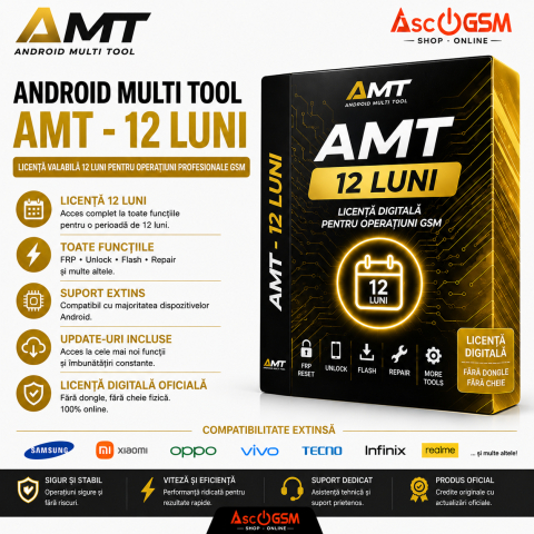 DFT Pro Tool - Android Multi Tool (AMT) Licență Digitală Software GSM – Flash, FRP, Unlock, Repair pentru Android